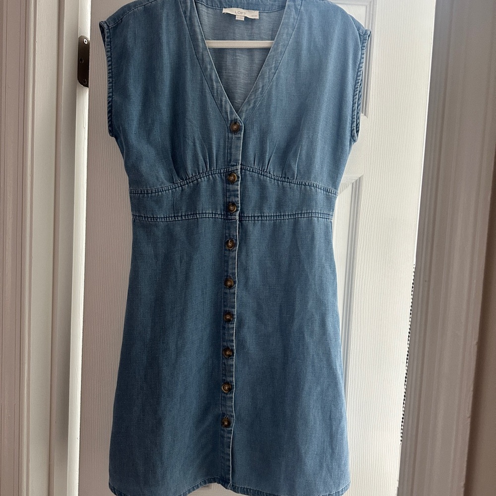 Blue chambray Button-Down mini Dress